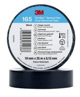 7100184810 3M Temflex Black Polyvinyl Chloride Electrical Tape, 19mm x 25m
