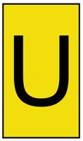 901-10674-906-4895-ye HellermannTyton Ovalgrip Slide On Cable Markers, Black on Yellow, Pre-printed "U", 1.7 → 3.6mm Cable, 901-10674
