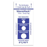 wm-846-10pk SpotSee Non-Reversible Temperature Sensitive Label, +8°C to +37°C, 1 Level Levels