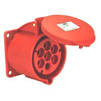 4181667-7 Scame, Optima IP67 Red Panel Mount 6P + E Industrial Power Socket, Rated At 16A, 415 V