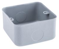 891-alm MK Electric Metalclad Silver Aluminium Back Box, BS, IP20, 2 Gangs, 73 x 73 x 40mm