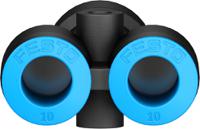 qsy-12-10 Festo QSY Series Y Tube-to-Tube Adaptor, Push In 12 mm to Push In 10 mm, Tube-to-Tube Connection Style, 153156