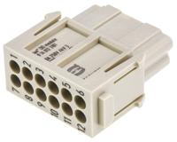 09140123101 HARTING Heavy Duty Power Connector Module, 10A, Female, Han-Modular Series, 12 Contacts