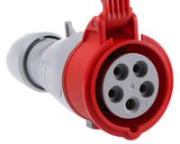 5-551-09 Legrand, P17 Tempra Pro IP44 Red Cable Mount 3P + N + E Industrial Power Socket, Rated At 16A, 415 V