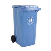 236-4385 RS PRO 120L Blue Flip Polypropylene Dustbin