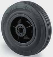 pvr100-12lm44 Tente Black Rubber Ageing Resistant Trolley Wheel, 75kg