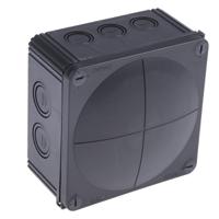 62215 WISKA Combi Series Black Polypropylene Junction Box, IP66, IP67, 140 x 140 x 82mm
