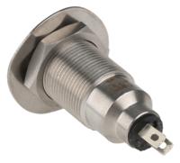 538-532-63 Marl Green Panel Mount Indicator, 12 → 28V, 12.7mm Mounting Hole Size, Solder Tab Termination, IP67