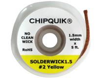 solderwick15 CHIPQUIK SOLDERWICK1.5 5ft No Clean Desoldering Braid, Width 1.5mm