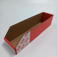 228-1217 RS PRO Cardboard Storage Bin, 400mm x 100mm x 100mm, Red