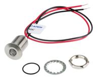 139-3374 RS PRO Blue Panel Mount Indicator, 1.8 → 3.3V dc, 10mm Mounting Hole Size, Lead Wires Termination, IP67