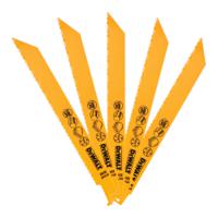 dt2387-qz DeWALT, 6 Teeth Per Inch Metal, Wood 203mm Cutting Length Reciprocating Saw Blade, Pack of 5