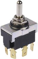 awts1504 TE Connectivity Toggle Switch, Panel Mount, (On)-Off-(On), DPDT, Tab Terminal