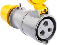3133240 Scame IP44 Yellow Cable Mount 2P + E Industrial Power Socket, Rated At 32A, 110 V