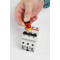 149434 Brady Black, Red, Yellow 1-Lock Glass-Reinforced Nylon Miniature Circuit Breaker Switch Lockouts, 7.14mm Shackle
