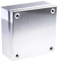 842-8314 RS PRO Unpainted Stainless Steel Terminal Box, IP66, 200 x 200 x 80mm