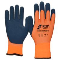 3560w-9 NITRAS SAFETY 3560W/SOFT GRIP Orange Nylon Glove, Size 9, Latex Coating