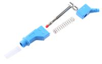669328-23 Staubli Blue Male Banana Plug, 4 mm Connector, Screw Termination, 32A, 600V, Nickel Plating
