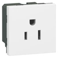 0-775-04 Legrand Mosaïc White 1 Gang Plug Socket, 15A, NEMA 5-15R, Indoor Use