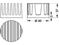 ick-led-r-40x27 Fischer Elektronik Heatsink, Universal Round Alu, 9.41K/W, 40 (Dia.) x 27mm, Adhesive Foil, Conductive Foil
