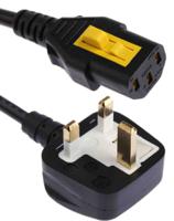 60512008 Schurter IEC C13 Socket to Type G UK Plug Power Cord, 2m