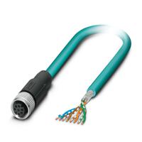 1408746 Phoenix ContactNBC- 10.0-94B/FS SCO US, 10m Cat5, Blue M12 to Female Unterminated Shielded, Terminated PUR Sheath