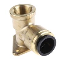 pm22wb JG Speedfit Brass Pipe Fitting, 90° Push Fit Wall Plate Elbow Adapter, Female 3/4in to Female 22mm