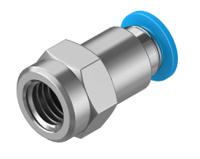 qsf-18-6-b Festo QS Series Straight Threaded Adaptor, G 1/8 Female to Push In 6 mm, Threaded-to-Tube Connection Style, 153023