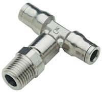 3608-06-10 Legris LF3600 Series Tee Threaded Adaptor, Push In 6 mm to Push In 6 mm, Threaded-to-Tube Connection Style