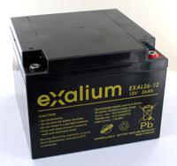 exal26-12 Exalium 12V M5 Sealed Lead Acid Battery, 26Ah
