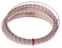 151-209 RS PRO Type K Thermocouple Cable/Wire, 10m, Unscreened, Glass Fibre Insulation, +350°C Max, 1/0.315mm