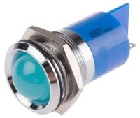 q22p1cxxb24e APEM Q22 Series Blue Panel Mount Indicator, 24V dc, 22mm Mounting Hole Size, Faston, Solder Lug Termination, IP67