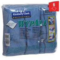 8395 WYPALL WypAll®  Microfibres Blue Cloths for Industrial Cleaning, Dry Use, Box of 6, 400 x 400mm, Repeat Use