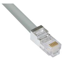 trdu45scr-20 L-ComTRD, 20ft Cat5e, Grey RJ45 to Male RJ45 Male, Nickel Plated Copper Shielded, Terminated PVC Sheath