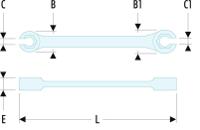4317x19 Facom 43 Series Flare Nut Spanner, 17mm, Metric, Double Ended, 162 mm Overall