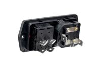 bva01z000011 Bulgin C14 Panel Mount IEC Connector Male, 10A, 250 V, Fuse Size 5 x 20mm