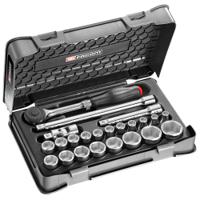 s360-3p6 Facom 23-Piece Metric 1/2 in Standard Socket Set with Ratchet, 6 point