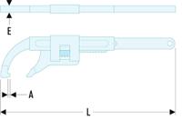 115a50 Facom 115A.50 Pipe Wrench, 213 mm Overall