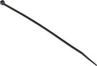 811-1587 RS PRO Cable Tie, Heat Stabilised, 180mm x 3.6 mm, Black Nylon, Pk-100