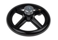 161-2028 RS PRO Black Phenoplast, Vegetal Fibre Reinforced Hand Wheel, 140mm diameter