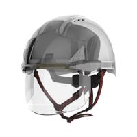 amh270-405-f00 JSP EVOVISTAshield White Safety Helmet with Chin Strap, AdjustableVentilated