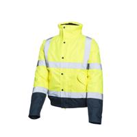 hvflaym Active Gear HVFLAY Navy/Yellow Unisex Hi Vis Jacket, M
