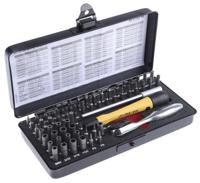 39971 Wiha Driver Bit Set 65 Pieces, Hexagon, Pentalobe, Phillips, Slotted, Torx