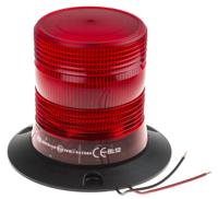 907-6034 RS PRO Red Flashing Beacon, 10 → 100 V dc, Surface Mount, Wall Mount, LED Bulb, IP56