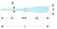 atx30x125 Facom Torx Screwdriver, T30 Tip, 125 mm Blade, 245 mm Overall