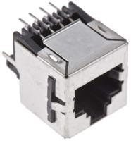 5557969-1 TE Connectivity 5557969 Series Female RJ45 Connector, Through Hole, Cat3 Straight 1 Port 8P8C -Way
