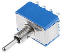 5669a APEM Toggle Switch, Panel Mount, On-Off-On, 4PDT, Solder Terminal