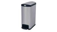 1901993 Rubbermaid Commercial Products Slim Jim 50L Black Pedal Galvanised Steel Waste Bin
