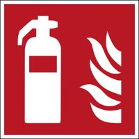 816879 Polyester Fire Safety Sign, None With Pictogram Only Text Self-Adhesive