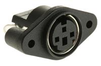 183-1760 RS PRO 3 Pole Miniature Din Socket, 1A, 100 V ac, Female, Panel Mount